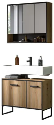 Produktbild von Badmöbel Set 2-teilig "Scana" in Artisan Eiche Badkombination 80 x 192 cm, Soft-Close