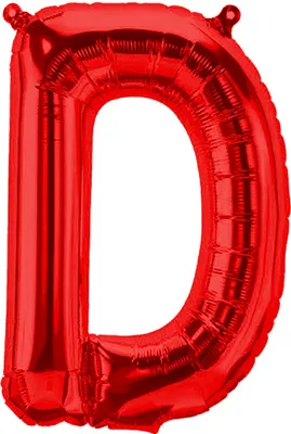 Produktbild von Folienballon Buchstabe D, rot, ca. 40 cm, für Luftbefüllung