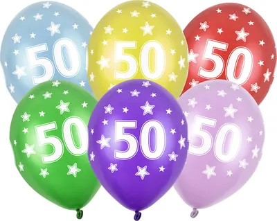 Produktbild von Luftballons 30cm, 50. Geburtstag, Metallic Mix (1 Packung / 6 Stück)