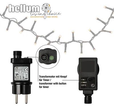 Produktbild von LED Lichterkette 7,38m outdoor 370 LEDs warmweiß mit Trafo Gartenbeleuchtung