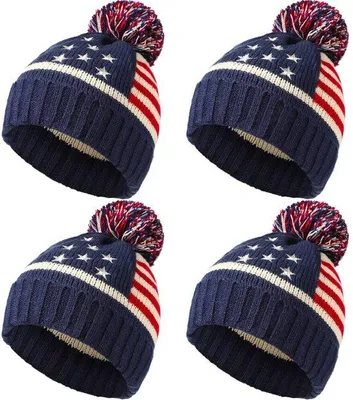 Productafbeelding van Amerikaanse Vlag Beanie - Winter Gebreide Muts