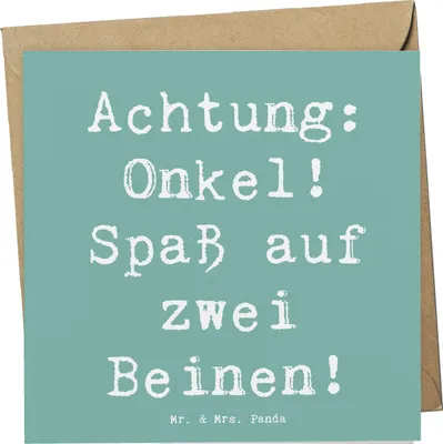 Produktbild von Mr. & Mrs. Panda Grußkarte Spruch Spaßiger Onkel - Meeresbrise - Geschenk, Klappkarte, faltkarte, Unterhaltung, Patenonkel, Familie, Lebensfreude, anlasskarte, Lächeln