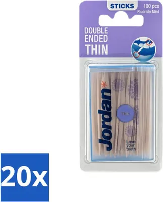 Image de Jordan cure-dents double face fin 100 pièces - paquet avantage - 20 pièces