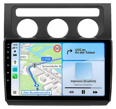 Obrázok produktu pre 10-palcové autorádio s Androidom pre VW Touran 1T1/1T2/1T3 (2003–2010) s CarPlay a Android Auto, 4 GB/64 GB, GPS navigácia, Bluetooth, Wi-Fi