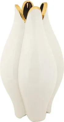 Obrázek produktu pro Mauro Ferretti váza hrnčíř Ø 21x40 cm bílé zlato