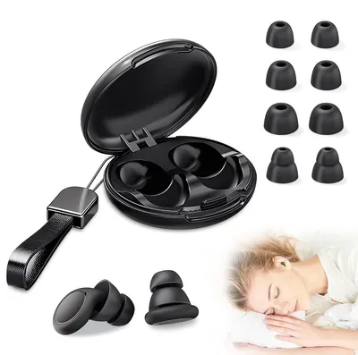 Image de Bouchons d'oreille en silicone réutilisables pour le sommeil et la relaxation