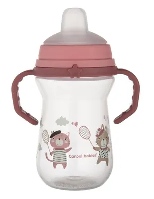 Obrázok produktu pre Canpol Babies Hrnek s mkkm hrdlom - Bonjour, ruov, 250 ml