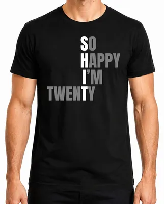 Immagine prodotto di So happy I'm Twenty 20° compleanno regalo 20 anni divertente maglietta retro da uomo, nero, XL