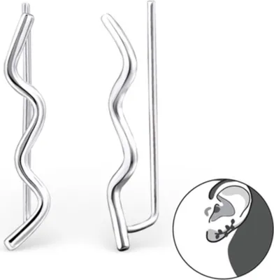 Produktbild von Ohrstecker Silber: Ear Cuff Ohrklemmen Welle