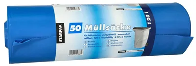 Productafbeelding van Starpak 12388 Vuilniszakken - 120 liter, LDPE, blauw, 50 stuks