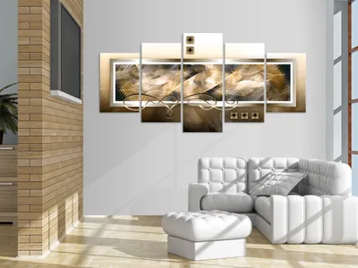 Produktbild von Akustikbild Abstrakt 200x100 cm Bilder Akustikschaum Hochleistungsschallabsorber Schallschutz Leinwand 5 tlg Wandbild Raumakustik Schalldämmung 020101-268