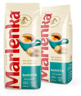 Obrázek produktu pro MARLENKA® Café Barista – kávová směs: 80 % Arabica, 20 % Robusta – italská pražení – 2 × 500 g