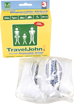 Zdjęcie produktu dla Torba na spluwaczkę TRAVEL JOHN Jednorazowy pisuar 3 sztuki TJ1N
