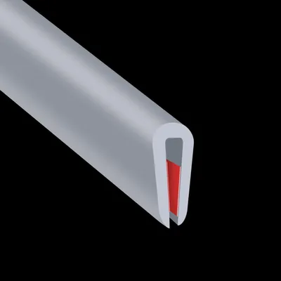 Zdjęcie produktu dla Gumowa listwa wykończeniowa, 6 metrów, szara, profil U, grubość 1 mm, samoprzylepna, EPDM
