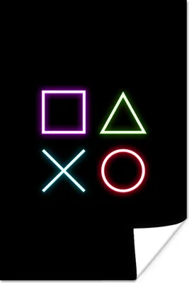 Produktbild von MuchoWow® Poster Gaming - Neon - Konsole - Schwarz - Controller - Gaming 60x90 cm - Wanddekoration
