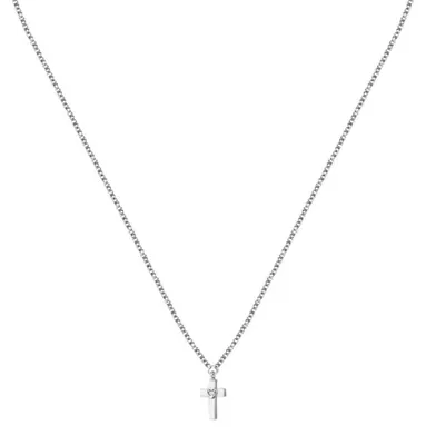 Image de Collier en argent avec croix et zircone Dono SAZL03