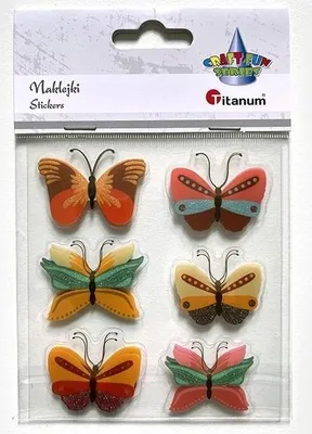 Image de Autocollants 3D papillons mix 6pcs
