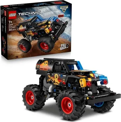 Produktbild von LEGO Technic Monster Jam Grave Digger, Feu et Glace, Rückziehmotor, Konstruktionsspielzeug für Kinder ab 7 Jahren