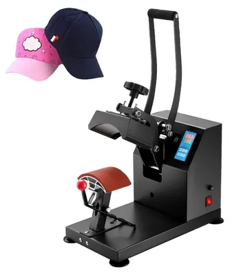 Immagine prodotto di VEVOR pressa per berretti da 5,5 x 3,5 pollici - pressa professionale da 600W per berretti e berretti, pressa termica con timer digitale LCD, controllo della temperatura e