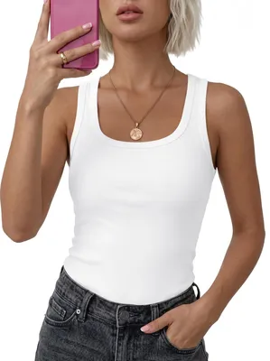 Produktbild von Damen-Tanktop – U-Ausschnitt – Weiß
