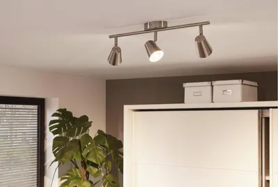 Produktbild von Eglo LED Deckenleuchte Strahler Travale 2 Nickel matt 3 x 3,3W GU10 720lm warmweiß 3000K schwenkbar