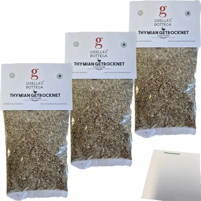 Produktbild von Gisellas Bottega Thymian getrocknet 3er Pack (3x50g Packung) + usy Block