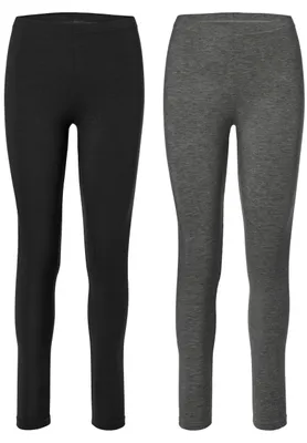Produktbild von Merry Style 2er Pack Damen Hosen aus Baumwolle MS10-198 (Schwarz/Dunkelmelange, 3XL)