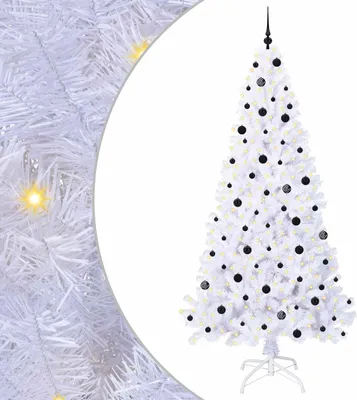 Image de vidaXL Sapin de Noël artificiel blanc 240 cm PVC et acier