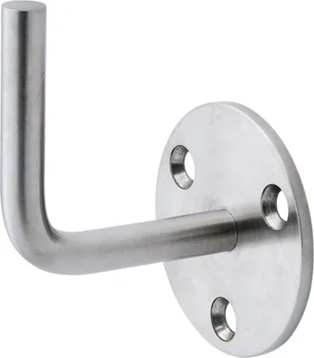 Image de Support de main courante CROSO avec embout à souder, rosace plate à 3 trous ø 70 mm, V2A