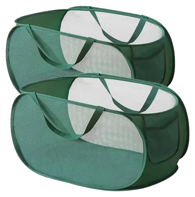 Raumsparender Wäschekorb, 75 l, 58x36x36 cm, Grün