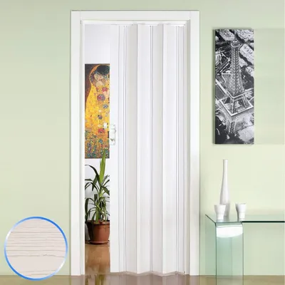 Image de Porte pliante en PVC - Porte intérieure - Gain de place - Étanchéité - 88,5 x 214 cm - Blanche
