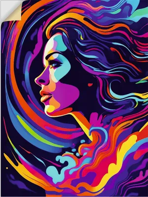 Produktbild von ARTland Wandbild, selbstklebend Frau in bunten Farben Größe: 30x40 cm