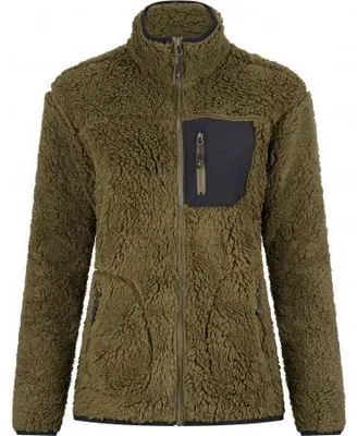 Productafbeelding van Il Lago Sie vezelfleecejas Alva, damesmodel (olijfgroen/zwart), maat 2XL