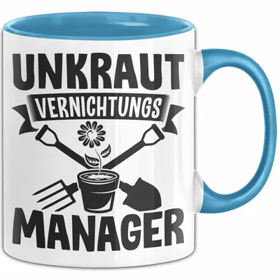 Produktbild von Gärtner Tasse Geschenk Unkraut Vernichtungsmanager (Blau)