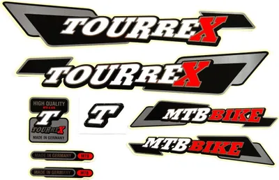 Produktbild von Fahrrad DEKOR Satz Aufkleber Rahmen 8tlg.frame Decal Sticker TOURREX schwarz rot