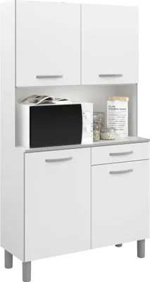 Image de Buffet de cuisine - Blanc - 4 portes - 101 cm