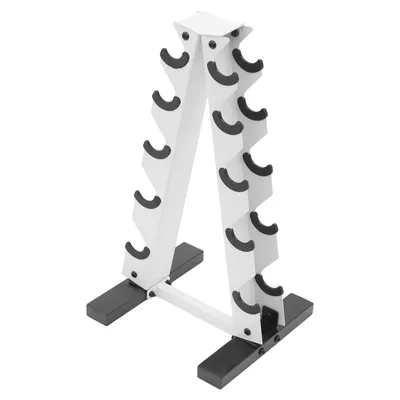 Obrázek produktu pro 5stupňový stojan na činky A-Frame Stojan na činky do 100 kg Bílý