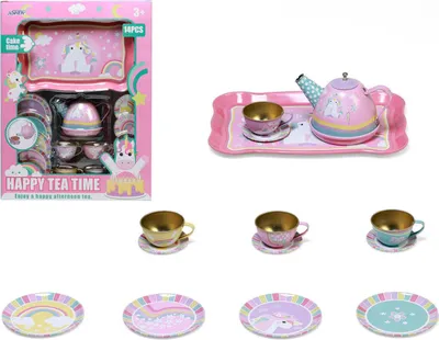 Produktbild von Teeservice-Set für Spielküche mit Tassen und Tellern, 41 x 31 cm