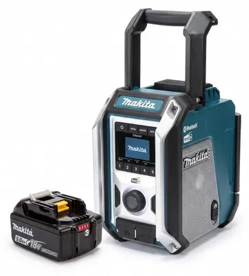Zdjęcie produktu dla Makita DMR115T1 – Radio budowlane, 25 W, Bluetooth®, DAB/DAB+ FM, z akumulatorem 18 V, 5,0 Ah (BL1850B)