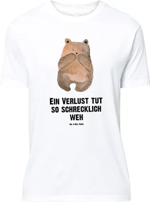 Produktbild von Mr. & Mrs. Panda Größe XL T-Shirt Bär Verlust - Weiß - Geschenk, Trauer Trauergeschenk Traurig Trösten Trost Liebeskummer, Teddy, Tshirt, mit Spruch, Shirt