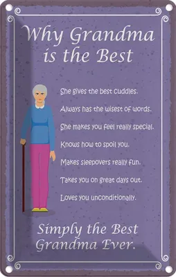 Produktbild von vianmo Blechschild 18x12 cm why Grandma is the best Oma Opa