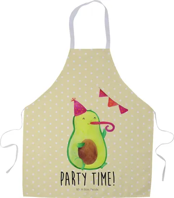 Produktbild von Mr. & Mrs. Panda Kellnerschürze Avocado Party Zeit - Gelb Pastell - Geschenk, Küchenzubehör, Küchenschürze, Kochkleidung, Geburtstagsfeier, Happy Birthday, Vorbinder