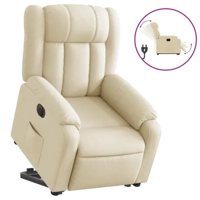 Produktbild von vidaXL Relaxsessel mit Aufstehhilfe Elektrisch Creme Stoff