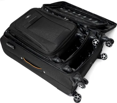 Produktbild von RGL S030 XL Reisekoffer Stoffkoffer mit 360° Leichtlauf Doppelräder Trolley mit Zahlenschloss Schwarz