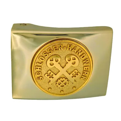 Produktbild von Koppelschloss Schlosser Handwerk und Zunft – golden - für Alt-Meister - für 4,5 cm breite Koppelgürtel