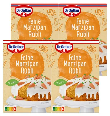 Image de Oetker Feine Marzipan Rübli Décoration de gâteau 12 pièces 42g 4er Pack