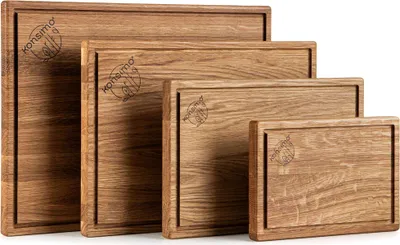 Obrázek produktu pro KONSIMO set krájecích prken (4dílný) "SOLIDA", ošetřený dub, dubové dřevo, moderní, 22x2x15 cm | 30x2x20 cm | 35x2x25 cm | 40x2x30 cm