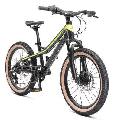 Produktbild von BIKESTAR Kinder Jugend Mountainbike 20 Zoll ab 6 - 7 Jahre | Hartail MTB Scheibenbremse Federgabel | Schwarz Grün