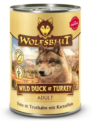 Productafbeelding van Wolfsblut Adult Wild Duck & Turkey, Volwassen voer, Eend en kalkoen, 395 g, Zonder toegevoegde suiker, Zonder soja