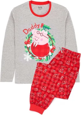 Produktbild von Prasátko Peppa - Pánské pyžamo - vánoční design NS6667 (XL) (červená/šedá)